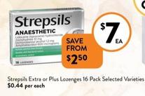 Strepsils - Extra Or Plus Lozenges 16 Pack Selected Varieties offers at $7 in Foodworks