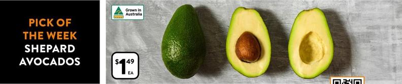 Shepard Avocados offers at $1.49 in Foodworks