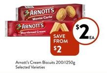 Arnott's - Cream Biscuits 200//250g Selected Varieties offers at $2 in Foodworks
