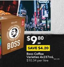 Boss - Coffee Varieties 4x237ml offers at $9.8 in Ritchies