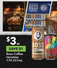 Suntory - Boss Coffee Varieties 179-237ml offers at $3 in Ritchies