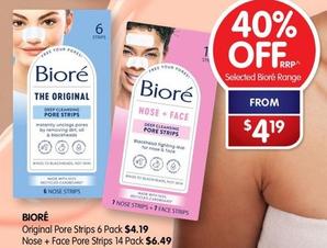 Biore - Original Pore Strips 6 Pack offers at $4.19 in Alliance Pharmacy