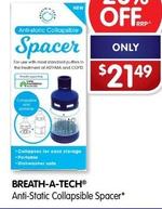 Breath-a-tech - Anti-static Collapsible Spacer offers at $21.49 in Alliance Pharmacy