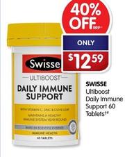 Swisse - Ultiboost Daily Immune Support 60 Tablets offers at $12.59 in Alliance Pharmacy