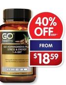 Go Healthy - Ashwagandha Plus Stress & Energy 1-a-day 60 Vegecapsules offers at $22.19 in Alliance Pharmacy