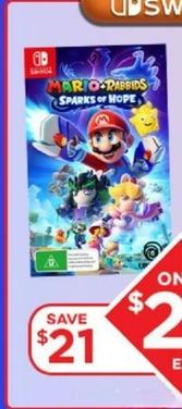 Mario + Rabbids Sparks Of Hope offers at $28 in EB Games