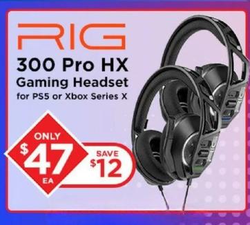 Rig - 300 Pro Hx Gaming Headset offers at $47 in EB Games