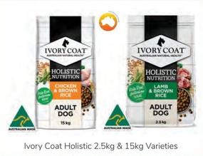 Ivory Coat - Holistic 2.5kg & 15kg Varieties offers in Just For Pets