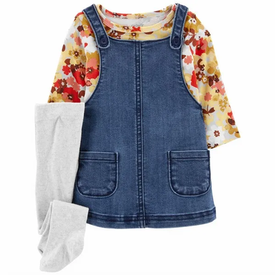 Carter's 3-Piece Floral Tee & Denim Jumper - Baby Girl offers at $30.85 in OshKosh