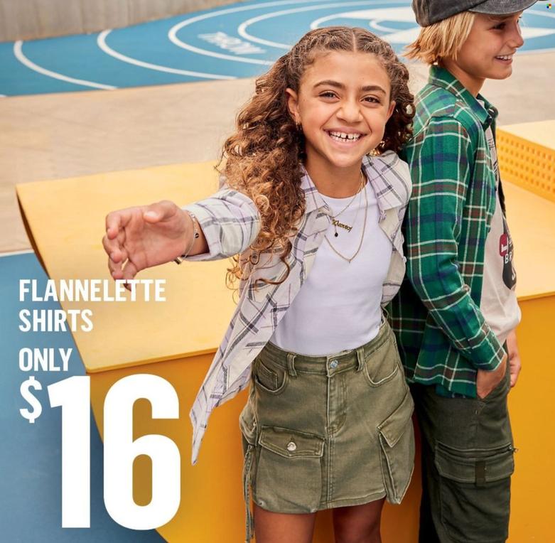Flannelette Shirts offers at $16 in Best & Less
