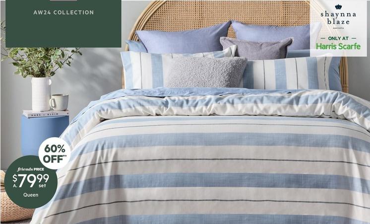 Shaynna Blaze - Ocean Cotton Quilt Cover Set Qb offers at $79.99 in Harris Scarfe