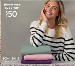Khoko Collection - Crew Neck Jumper Assorted Colours offers at $50 in Harris Scarfe