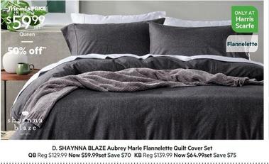 Shaynna Blaze - Aubrey Marle Flannelette Quilt Cover Set Qb offers at $59.99 in Harris Scarfe