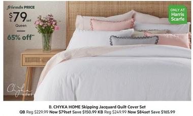 Chyka Home - Skipping Jacquard Quilt Cover Set Qb offers at $79 in Harris Scarfe