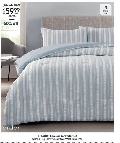 Ardor - Cove 3pc Comforter Set offers at $59.99 in Harris Scarfe