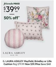 Laura Ashley - Mayfield, Brindley Or Lille Cushion offers at $39.99 in Harris Scarfe