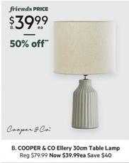 Cooper & Co - Ellery 30cm Table Lamp offers at $39.99 in Harris Scarfe