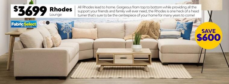 Rhodes - Lounge offers at $3699 in ComfortStyle Furniture & Bedding