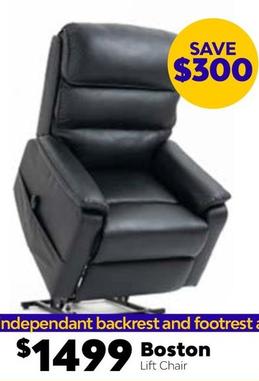 Boston - Lift Chair offers at $1499 in ComfortStyle Furniture & Bedding