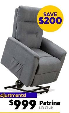 Patrina Lift Chair offers at $999 in ComfortStyle Furniture & Bedding