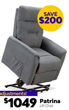 Patrina Lift Chair offers at $1049 in ComfortStyle Furniture & Bedding