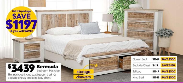 Bermuda - Bedroom Package offers at $3439 in ComfortStyle Furniture & Bedding