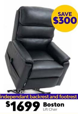 Boston Lift Chair offers at $1699 in ComfortStyle Furniture & Bedding