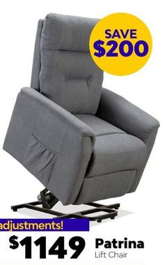 Patrina Lift Chair offers at $1149 in ComfortStyle Furniture & Bedding