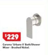 Caroma - Urbane Ii Bath/shower Mixer With Round Cover Plate Brushed Nickel offers at $229 in Harvey Norman