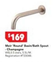 Meir - Round Curved Spout Champagne offers at $169 in Harvey Norman