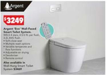 Argent - Evo Wall-faced Smart Toilet System offers at $3249 in Harvey Norman
