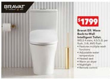 Bravat - Elf.wing Wall-faced Intelligent Toilet Suite offers at $1799 in Harvey Norman