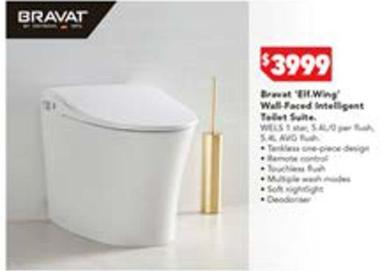 Bravat - Elf.wing Wall-faced Intelligent Toilet Suite offers at $3999 in Harvey Norman