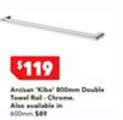 Arcisan - Kibo 800mm Double Towel Rail Chrome offers at $119 in Harvey Norman