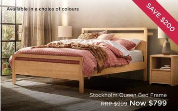 Stockholm - Queen Bed Frame offers at $799 in Snooze