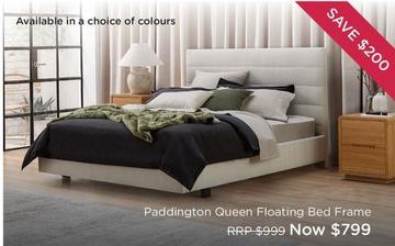 Paddington - Queen Floating Bed Frame offers at $799 in Snooze