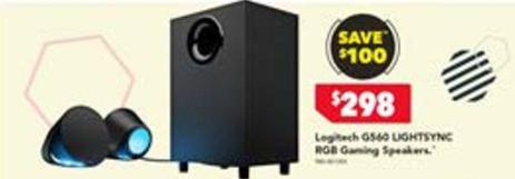 Logitech - G560 Lightsync Rgb Gaming Speakers offers at $298 in Harvey Norman