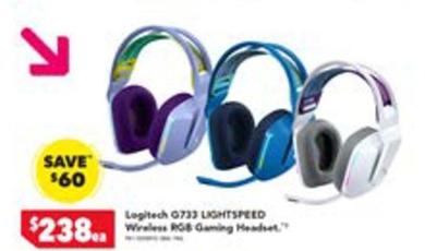Logitech - G733 Lightspeed Wireless Rgb Gaming Headset offers at $238 in Harvey Norman