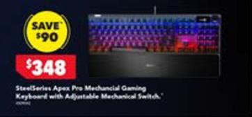 Steelseries - Apex Pro Mechancial Gaming Keyboard With Adjustable Mechanical Switch offers at $348 in Harvey Norman