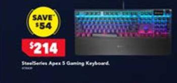 Steelseries - Apex 5 Gaming Keyboard offers at $214 in Harvey Norman