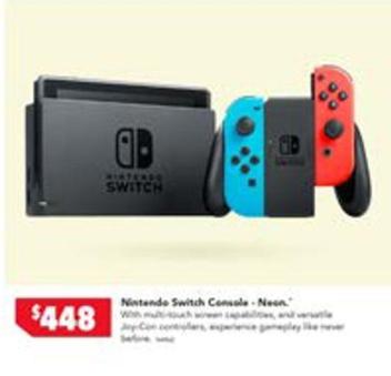 Nintendo - Switch Console-neon offers at $448 in Harvey Norman