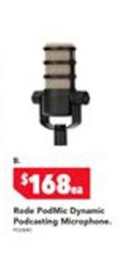 Rode - Podmic Dynamic Podcasting Microphone offers at $168 in Harvey Norman
