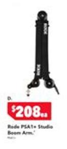 Rode - Psa 1 Studio Boom Arm offers at $208 in Harvey Norman