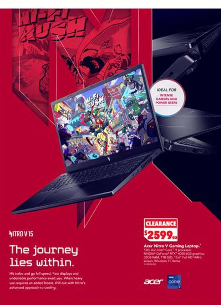 Acer - Nitro V Gaming Laptop offers at $2599 in Harvey Norman