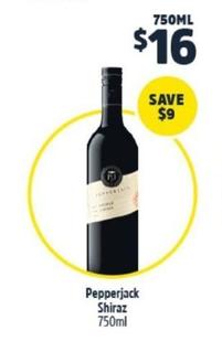 Pepperjack - Shiraz 750ml offers at $16 in BWS