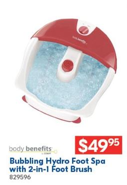 Body Benefits - Bubbling Hydro Foot Spa With 2-in-1 Foot Brush offers at $49.95 in Betta