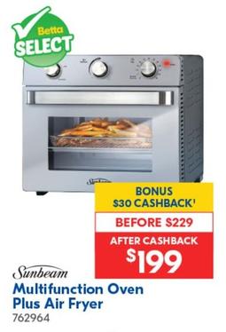 Sunbeam- Multifunction Oven Plus Air Fryer offers at $199 in Betta