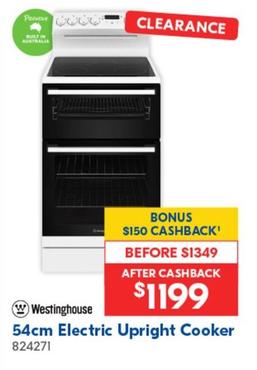 Westinghouse - 54cm Electric Upright Cooker offers at $1199 in Betta