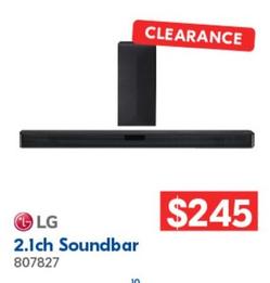 Lg - 2.1ch Soundbar offers at $245 in Betta
