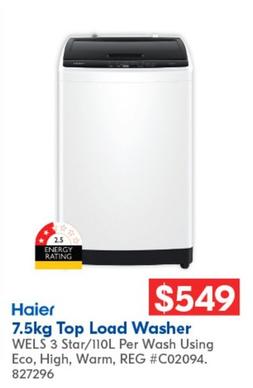 Haier - 7.5kg Top Load Washer offers at $549 in Betta